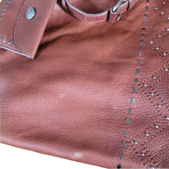 Lucky Brand Brown Leather Dixie Crossbody Tote Hobo Shoulder Bag - Picture 11 of 14